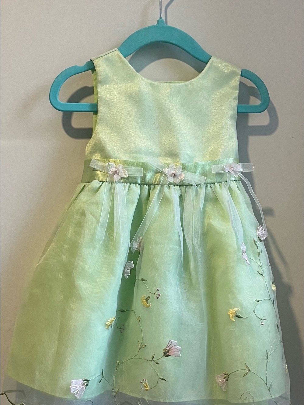Sears Mint Green Floral Organza Girls' Party Dress